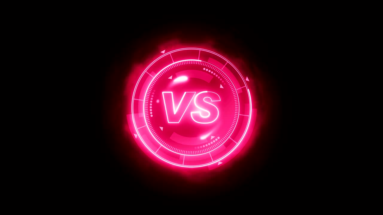 animación de bucle de juego deportivo futurista. contra fondo de lucha. pantalla digital de neón de radar. contra elemento de interfaz de control de juego. competición deportiva de lucha de batalla.