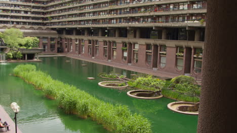 exterior of residential apartments in the barbican centre in city of london uk 1