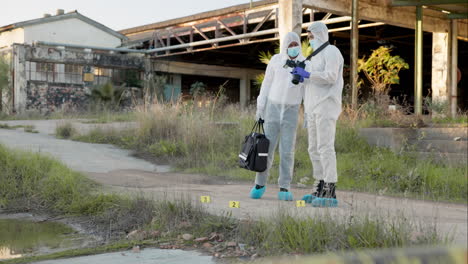 forensic investigators at a crime scene