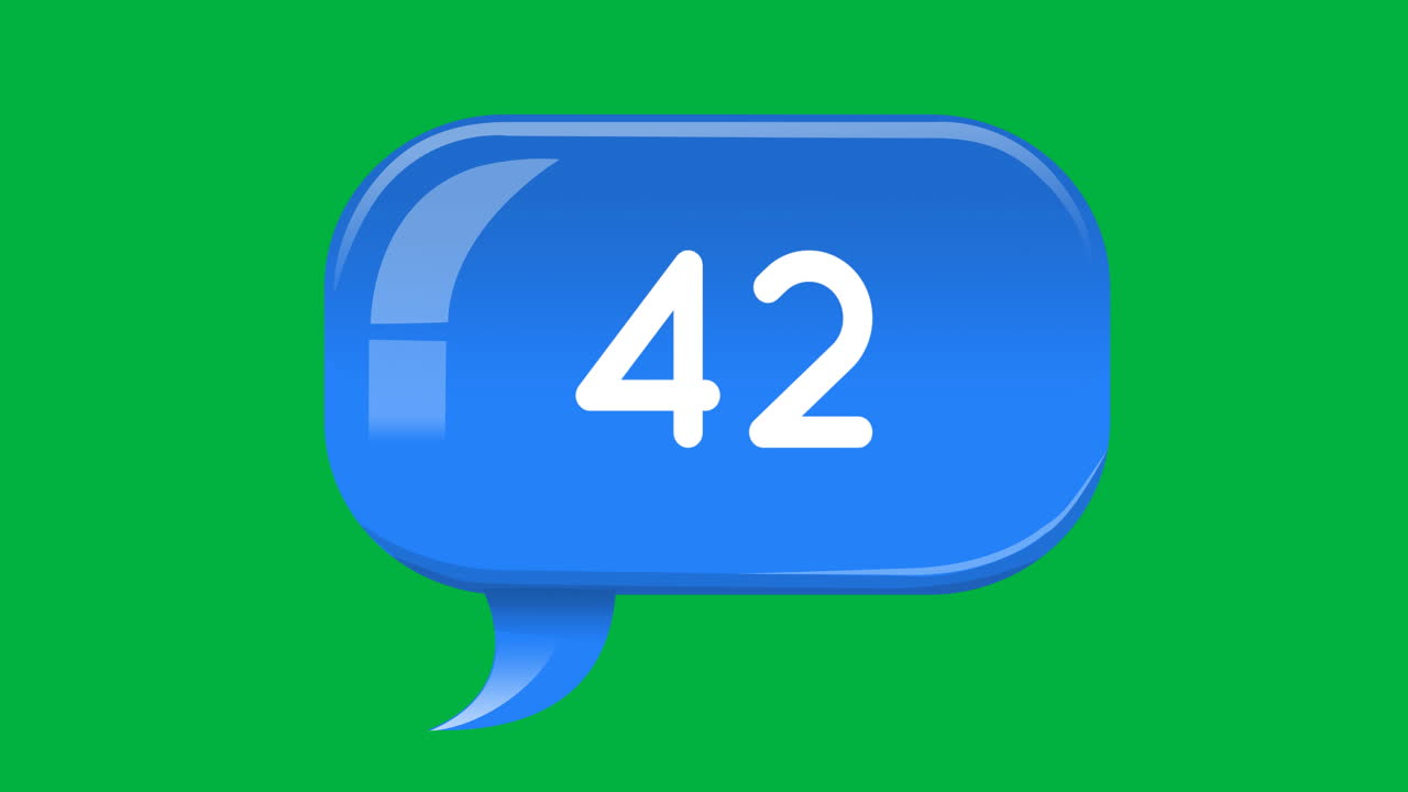 Blue chat box with numbers 4k