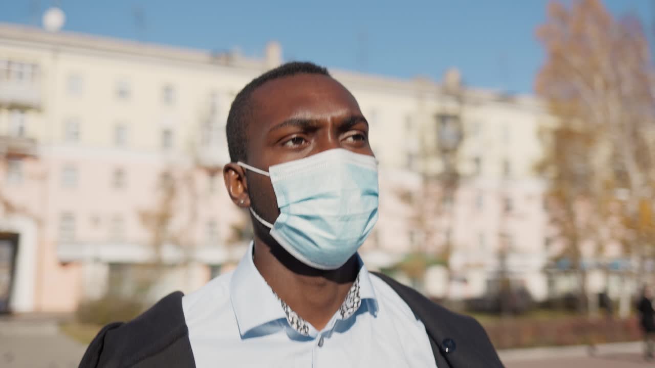 Man Wearing Face Mask Outdoors