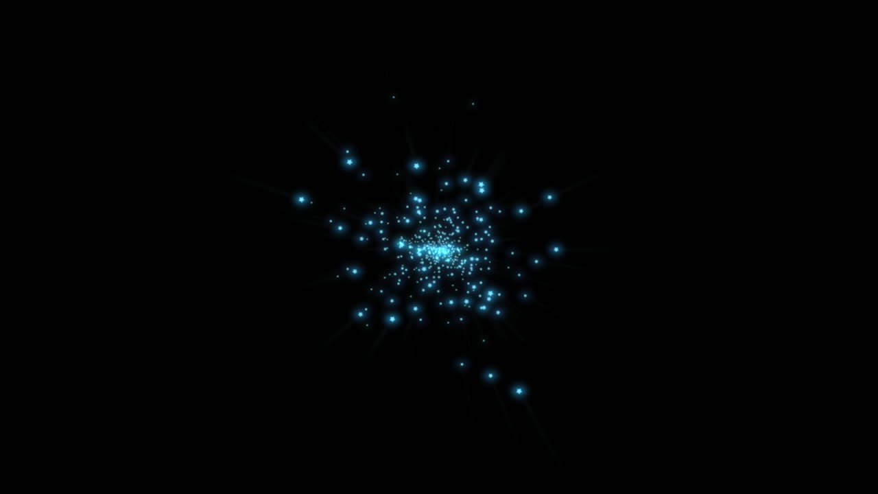 어둡고 깊은 은하계의 푸른 별과 반짝임