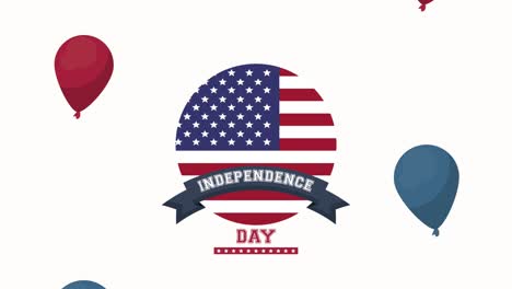 usa independence day celebration with flag and balloons helium
