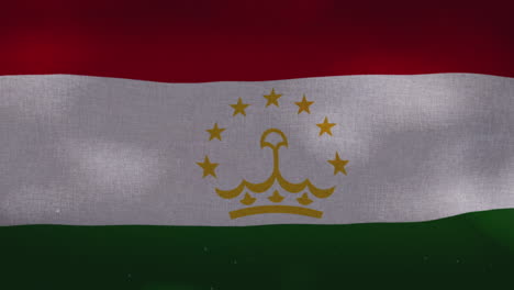 la bandera nacional de tayikistán ondeando