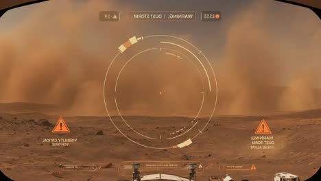 a dramatic view of a dust storm on mars: critical warning indicators and environmental conditions captured in the latest exploration missions