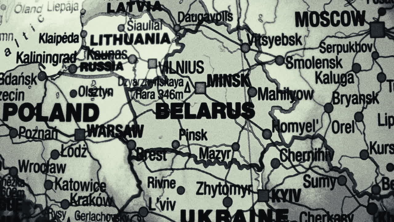 Map of Eastern European Countries: Belarus, Poland, Ukraine, and Neighboring Regions