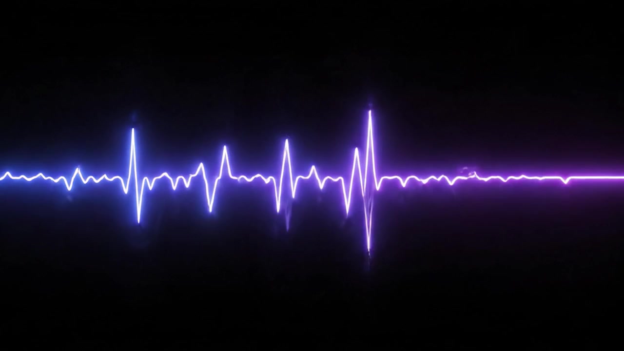 Ondas vibrantes: Un contraste visual de frecuencias de sonido que transicionan de un azul calmante a un rosa enérgico, capturando la esencia de la dinámica de audio y la emoción