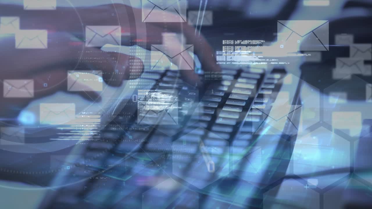 Animation of data processing over hands using computer