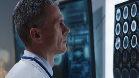 doctor reviewing medical scans