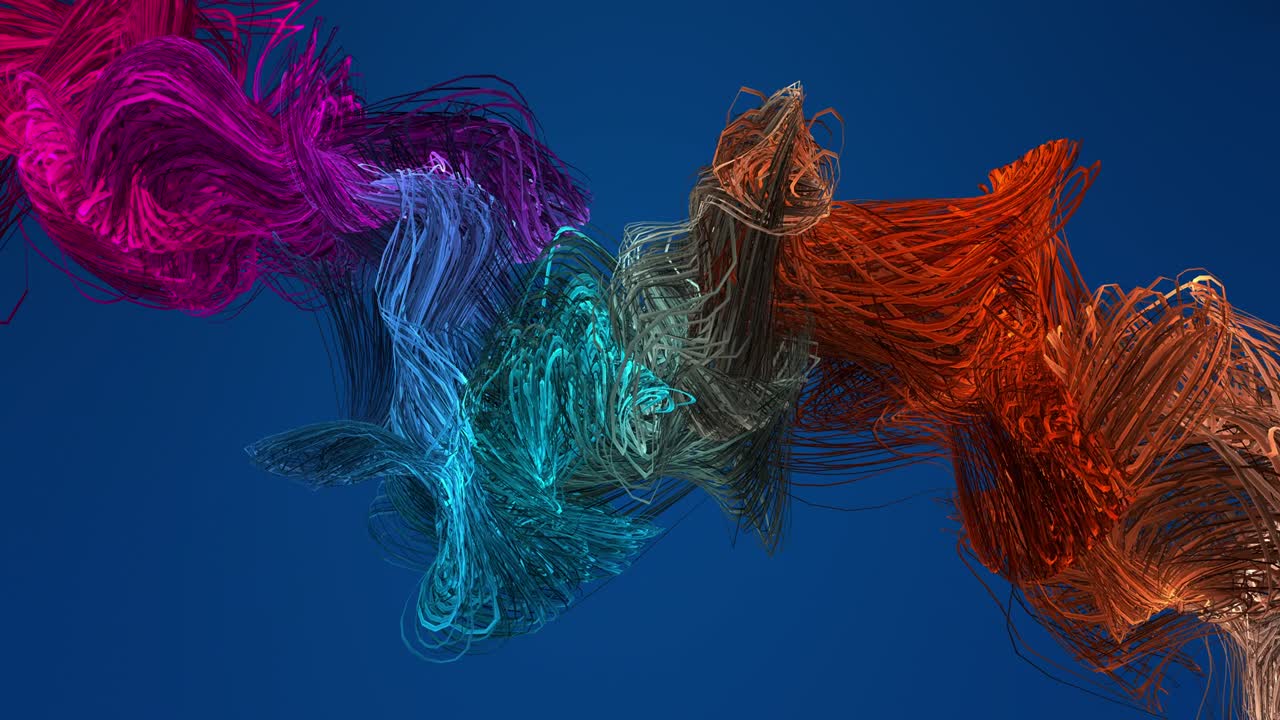 Smooth Abstract Shapes Slowly Rotating And Moving On Background. Loop.