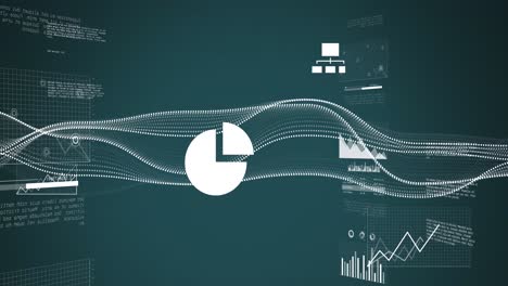 animation of statistics and data processing over dark background