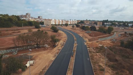 aerial view of the construction of a new highway