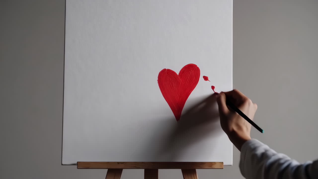 캔버스에 대한 예술가의 그림