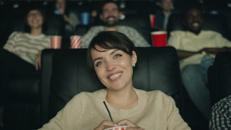 Amici che guardano un film