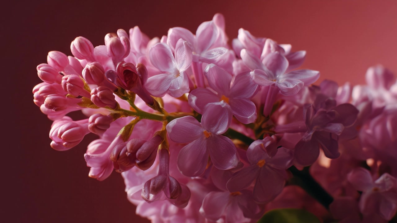 Vackra rosa syrenblommor med mjukt fokus och en suddig bakgrund, som visar upp skira kronblad och livfulla färger i en fridfull och lugnande miljö.