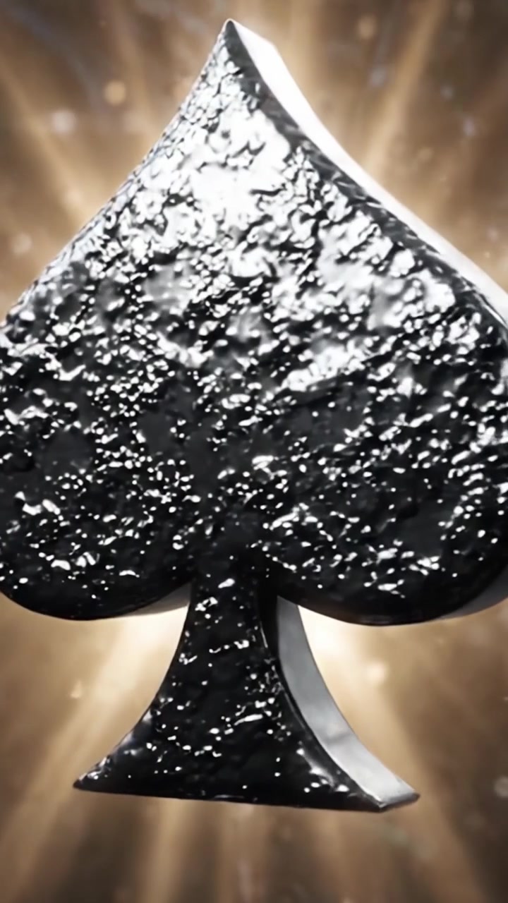 A Captivating Transformation of a Black Spade Emblem Through Shifting Backgrounds and Illuminating Textures in a Stylish Visual Display