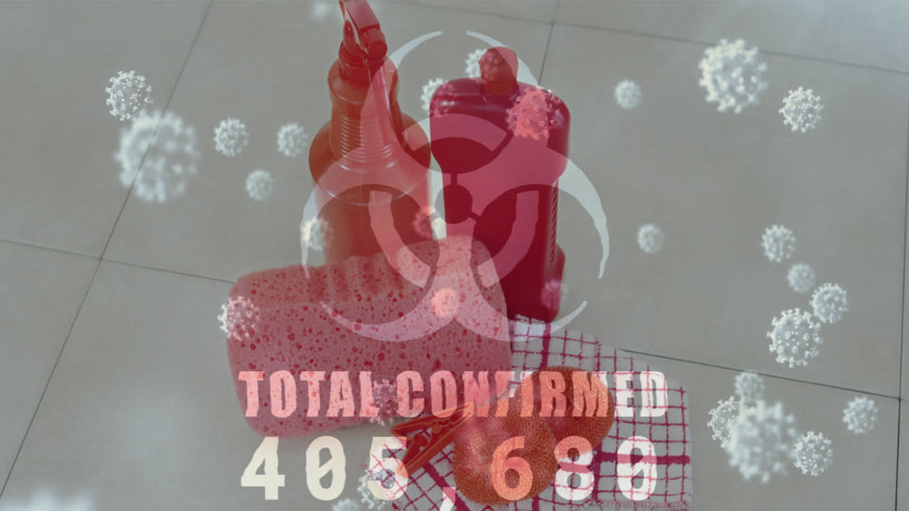 다중 청소 장비에 대해 확정된 총 숫자가 상승하는 위험 표지판