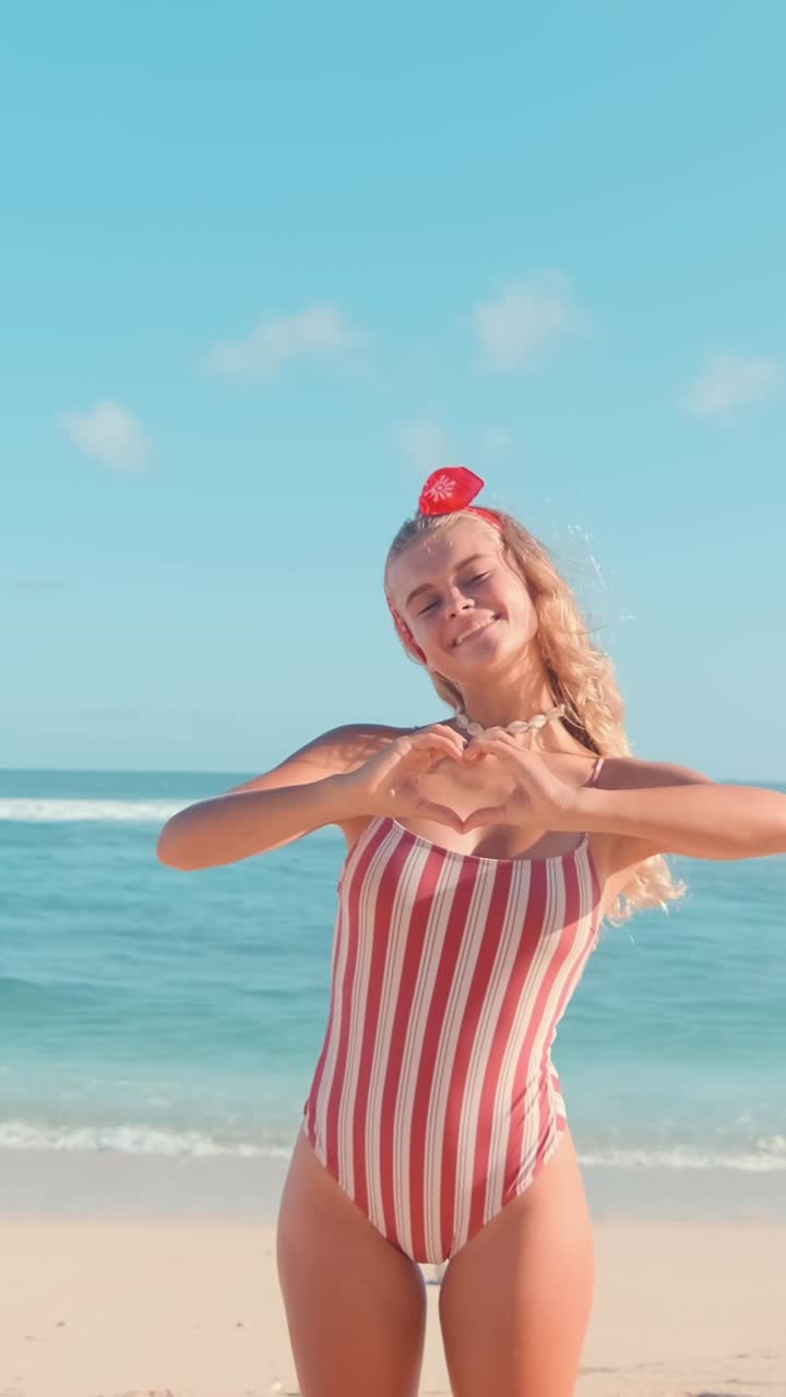 Heartfelt moments at the beach on a sunny day