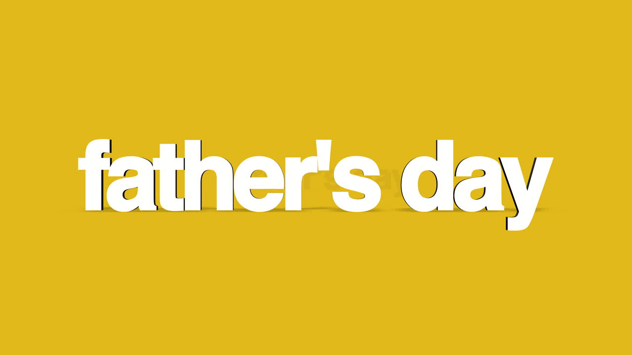 Fathers Day celebration bold typography on vibrant yellow background