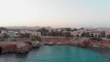 aerial footage of beautifull bay full of rocks