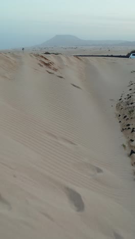 aerial drone view of sand dunes