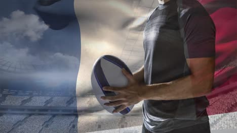 Rugby-player-with-the-French-flag-on-a-stadium