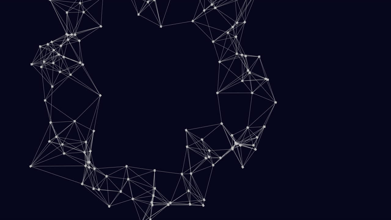 Animation of network of connections on black background