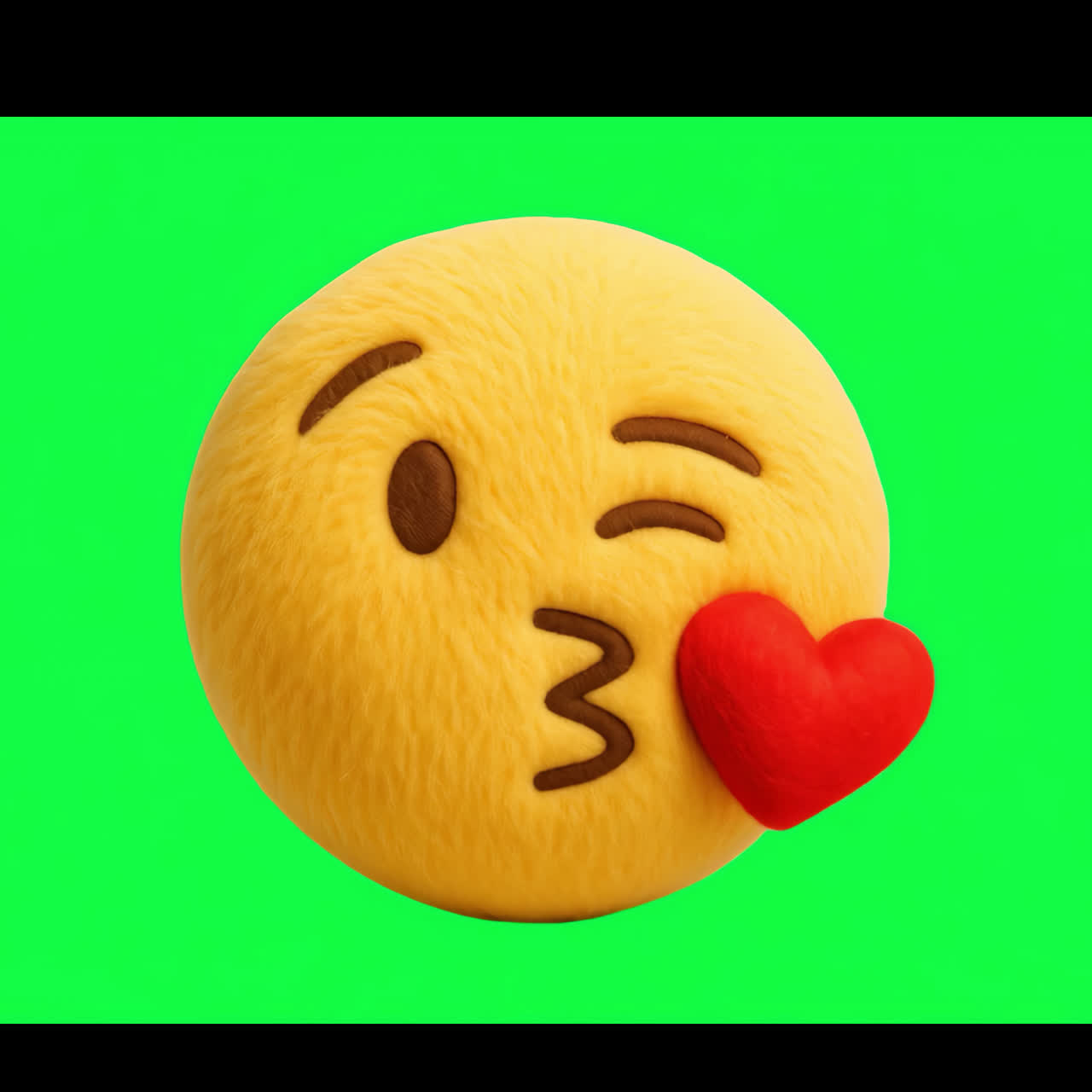 Emoji adorable con animación de beso de corazón, recurso aislado, vídeo transparente en 4K, canal alfa, ProRes