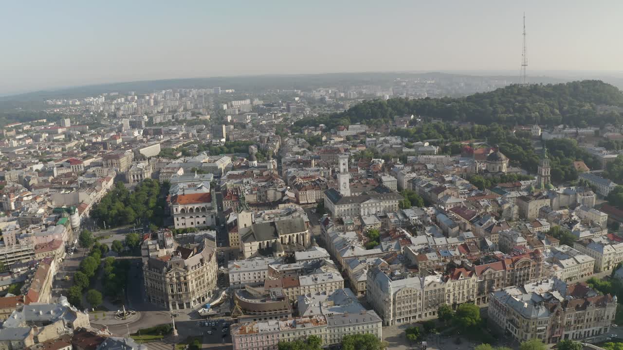 una vista aérea de lviv, ucrania