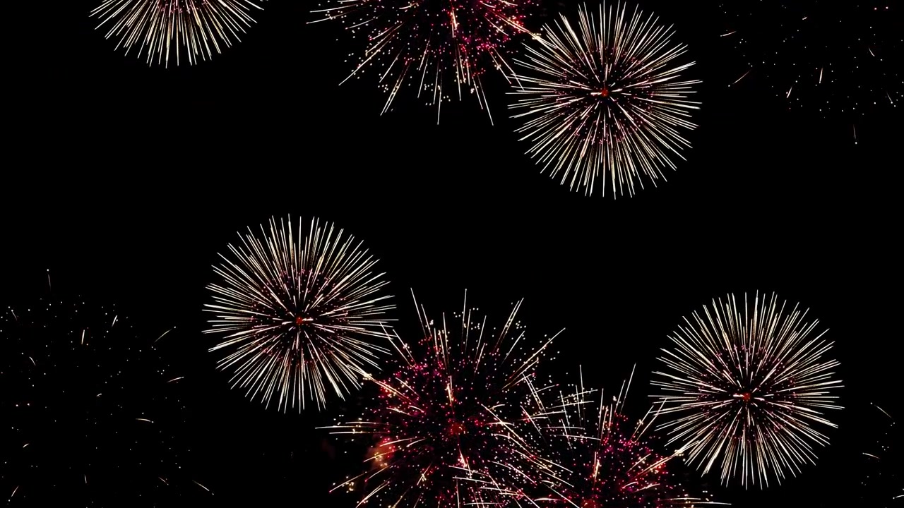 Gold fireworks night sky background sparkling bursts festival lights space celebration energy
