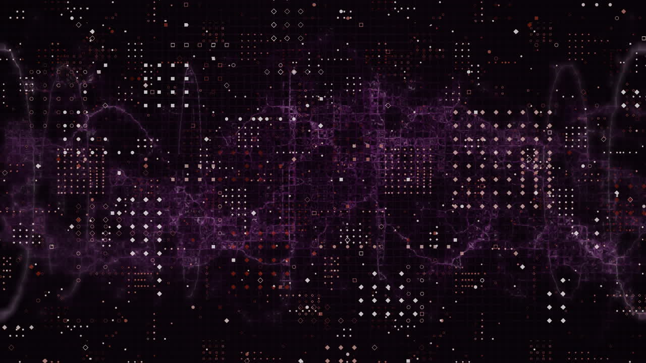 animación de la cadena de adn y las manchas que se mueven sobre un fondo negro