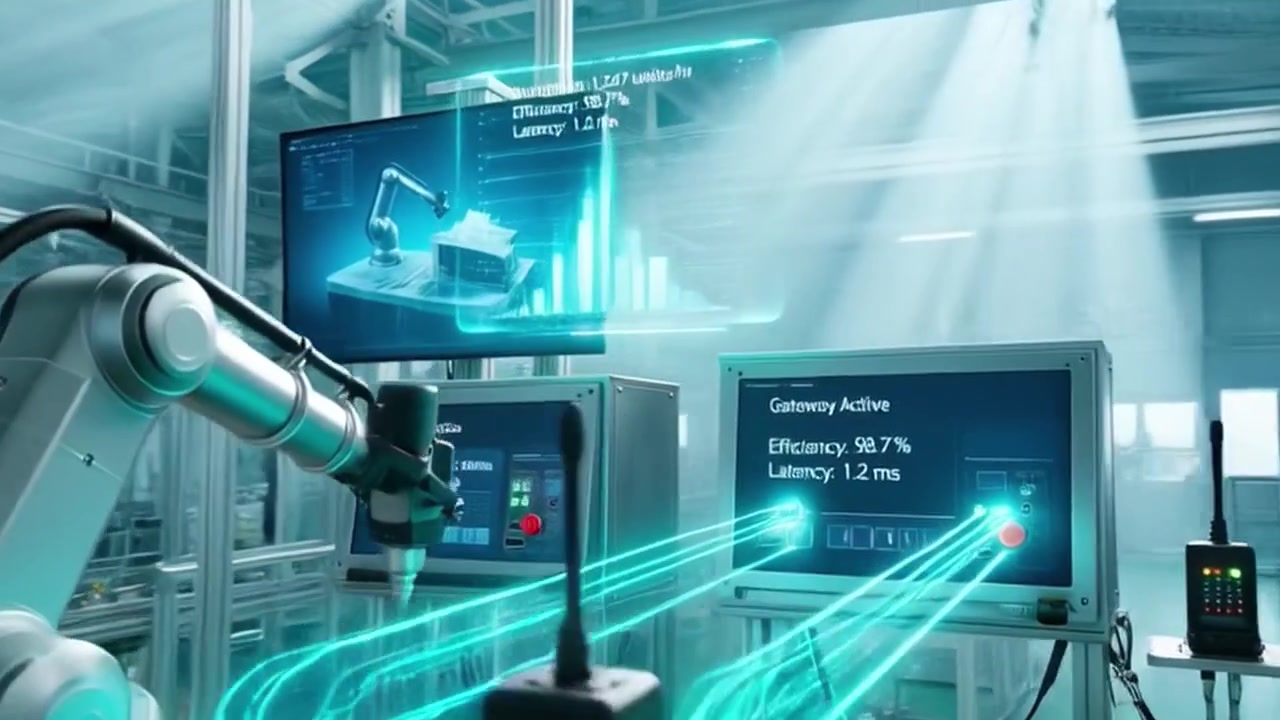Automated Robotic Arms Operating in a High-Tech Smart Factory