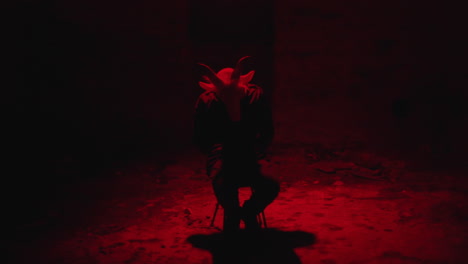 nighttime scene with red light