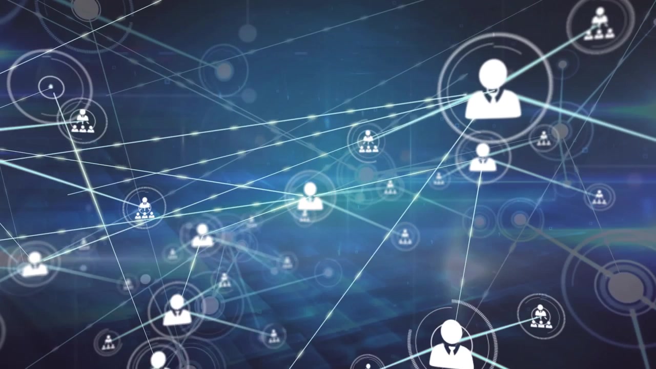 Animation of network of connections over shapes