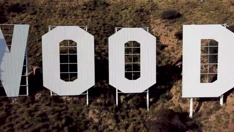 hollywood sign los angeles scenic aerial drone