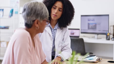 senior woman, doctor support