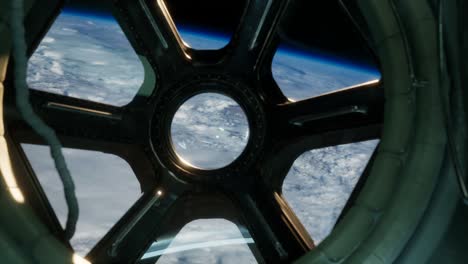 vista de la cabina desde la estación espacial internacional que opera cerca del planeta tierra