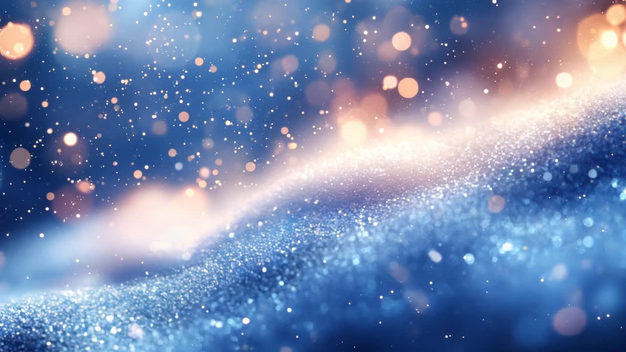 A blue sky with snowflakes falling on it. The snowflakes are scattered all over the sky, creating a sense of movement and energy. The blue sky and the white snowflakes give the image a serene