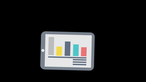 Statistik-Geschäftsdiagramm,-Tablet-Animationsschleife,-Bewegungsgrafikvideo,-Transparenter-Hintergrund-Mit-Alphakanal