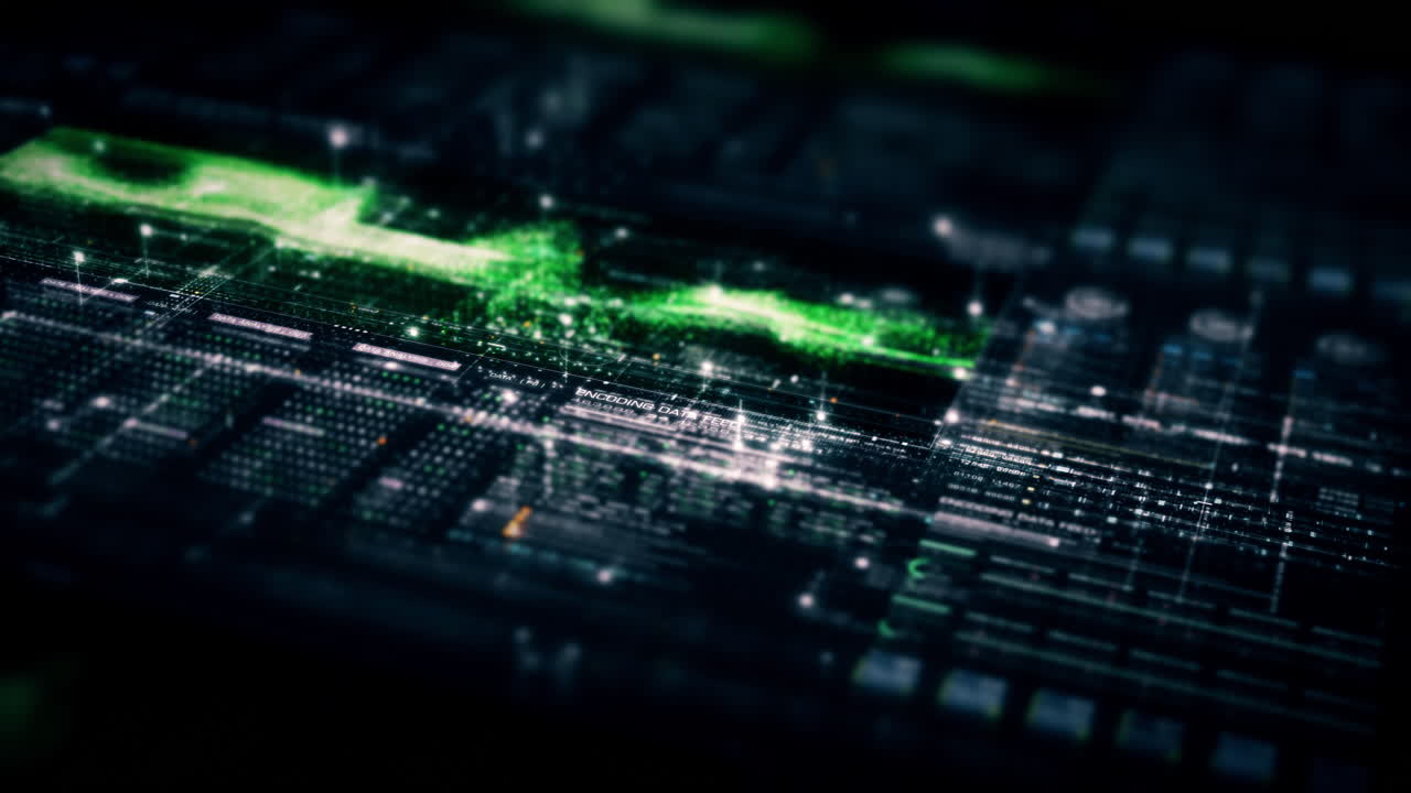 matriz de datos de flujo de desenfoque abstracto futurista, meta, metaverso, telemetría y visualización de números cifrados con simulación de partículas en el entorno del ciberespacio para el fondo de visualización frontal-31