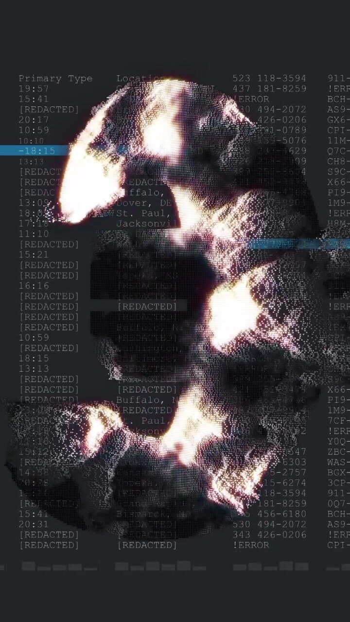 Animation of euro symbol over data processing