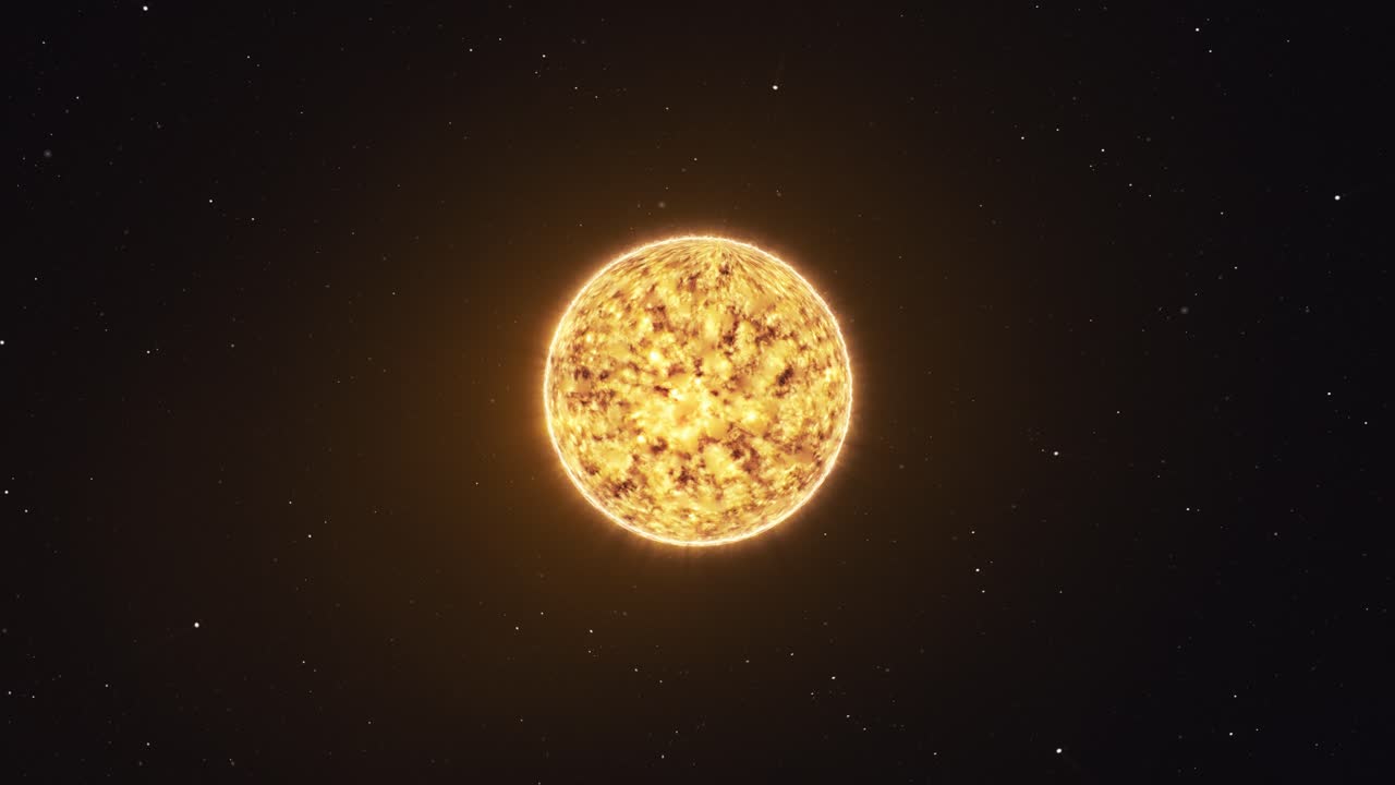 3d солнце в космическом пространстве: ядерный синтез, cgi, орбита