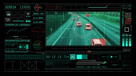 camera monitors cars on the highway and identifies tracking data