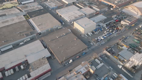 aerial view of an industrial section of brooklyn. shot in new york city.