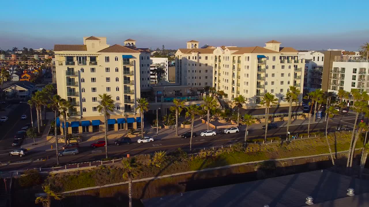 Hotel al tramonto, molo di Oceanside