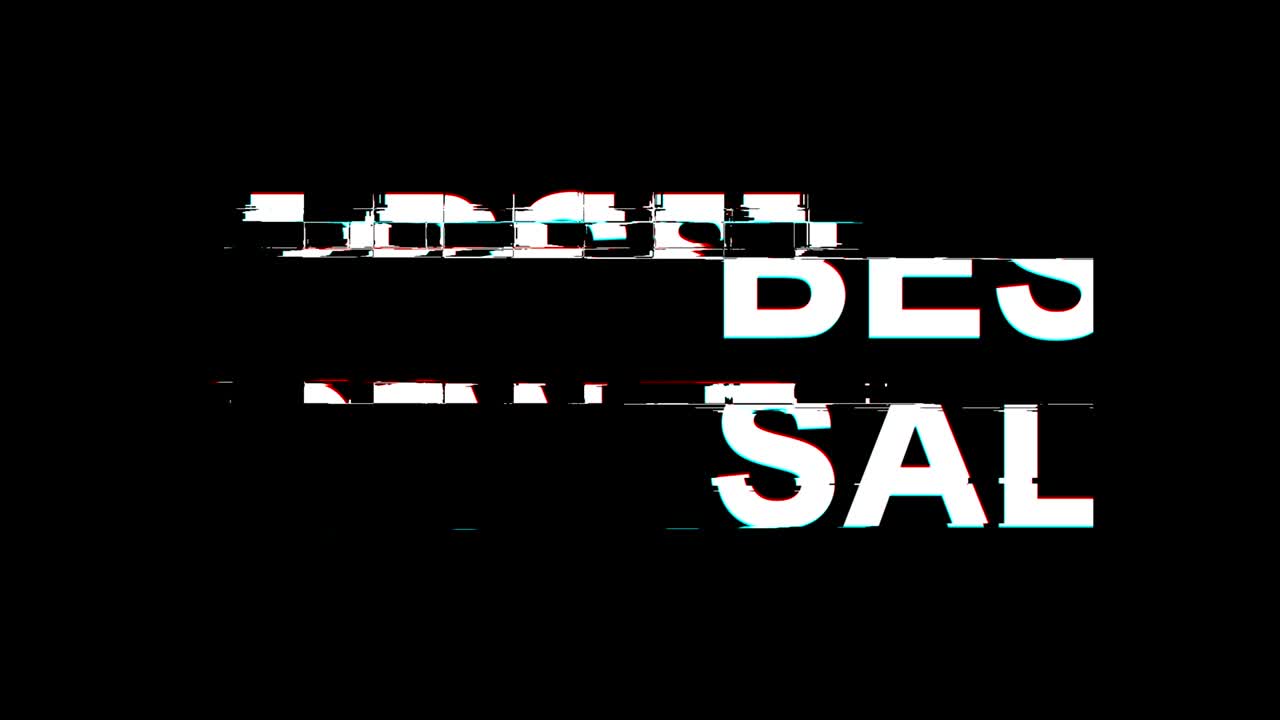 가장 잘 팔리는 글리치 효과 텍스트 디지털 tv 왜곡 4k 루프 애니메이션