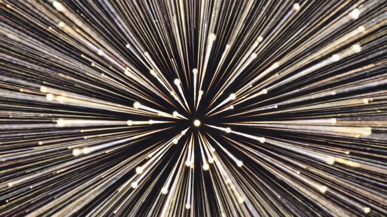 An Explosive Display of Light and Motion: A Dynamic Journey Through a Vortex of Radiant Particles and Vibrant Colors in an Artistic Representation of Cosmic Energy