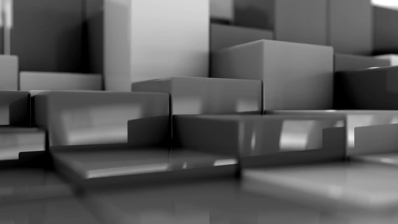 4k cubos orgánicamente desplazados en una cuadrícula.