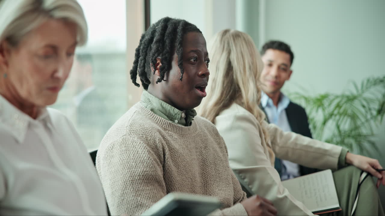 People waiting in a waiting room
