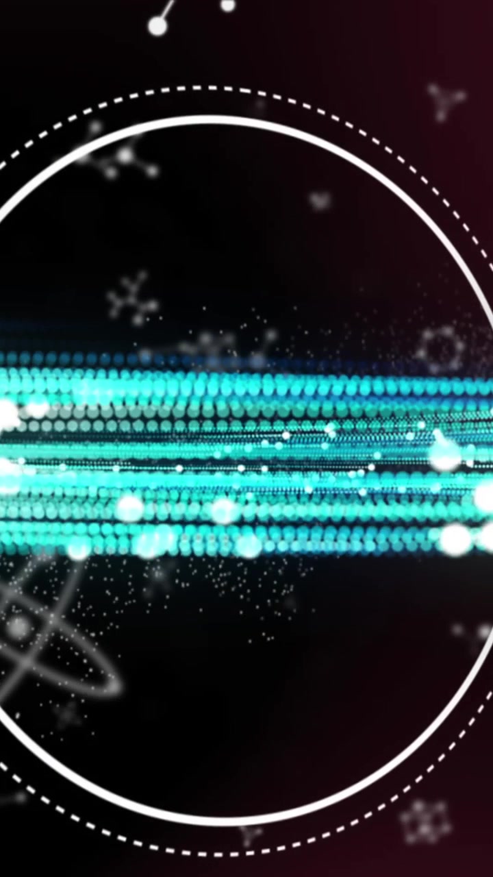Animazione di una scansione con mirino, numeri che cambiano ed elaborazione dati